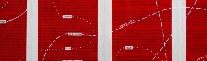 (c)HR ArchivNr: 22hr0260_10 / 29.03.2022 / Ebersberg, Alte Brennerei. Ausstellung von Anja Sonnenburg, Zum Ende hin – Zählungen, Grafische Aufzeichnungen und Ordnungsmuster zwischen Kartografie und Diagrammatik. hier: Ein Zimmer für sich allein