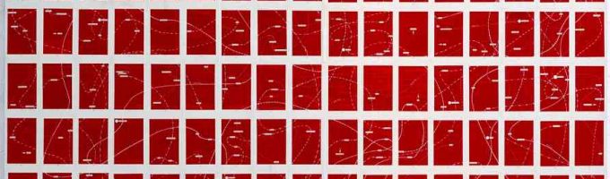 (c)HR ArchivNr: 22hr0260_11 / 29.03.2022 / Ebersberg, Alte Brennerei. Ausstellung von Anja Sonnenburg, Zum Ende hin – Zählungen, Grafische Aufzeichnungen und Ordnungsmuster zwischen Kartografie und Diagrammatik. hier: Ein Zimmer für sich allein